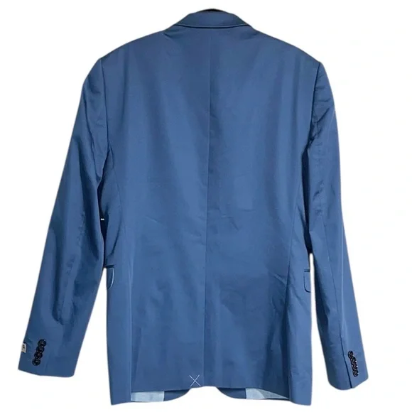 NEW ~ EXPRESS Men’s Blue Fitted Cotton-Blend Photographer Suit Jacket ~ Size 36R - Picture 2 of 15